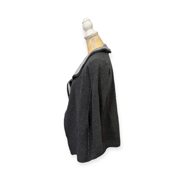 Eileen Fisher Gray Open Front Cardgian Size S Small Wool Cashmere - Picture 2 of 9